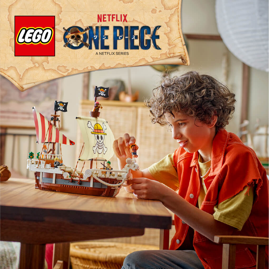 Rapaz a montar LEGO One Piece